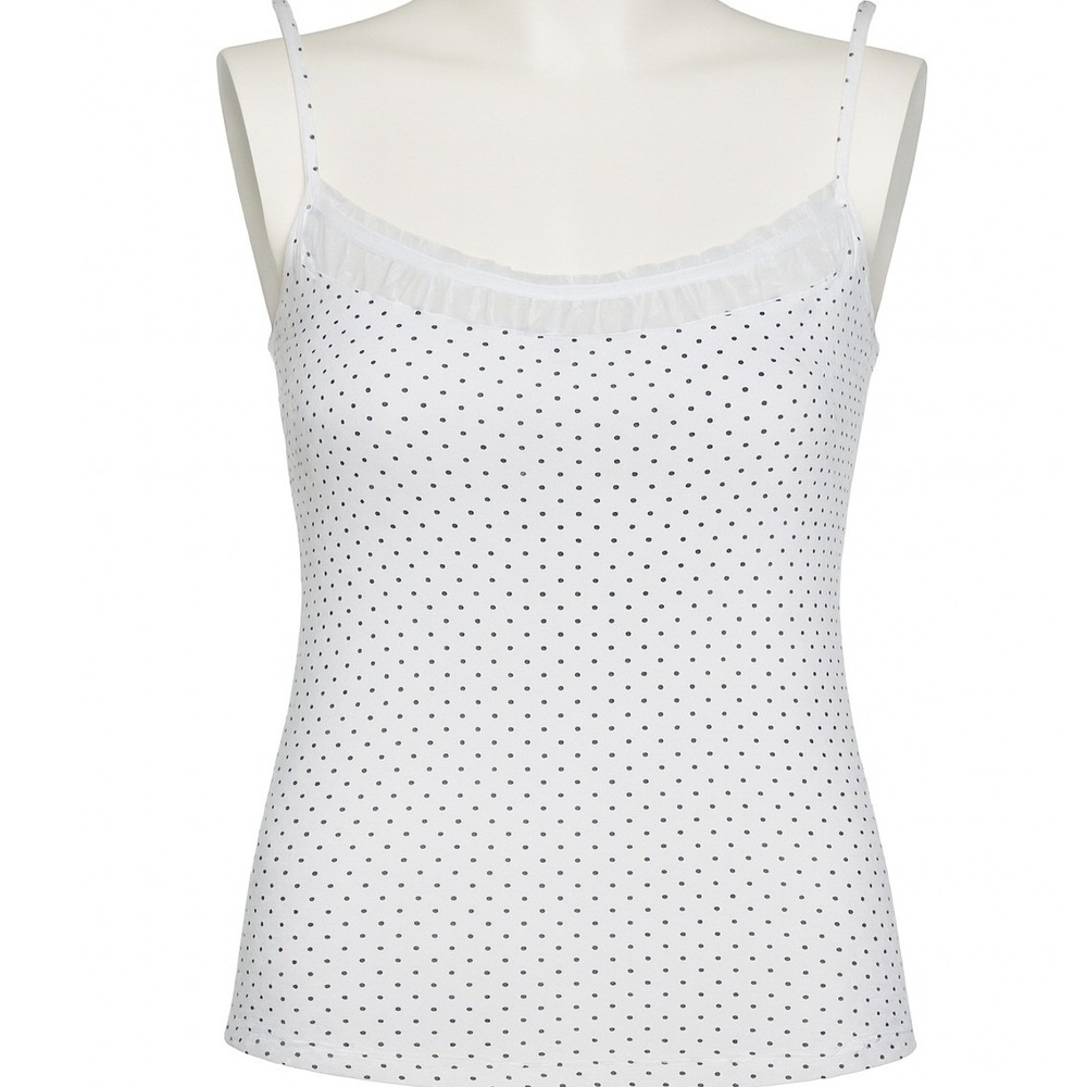 Elle Womens Polka Dot‎ Cami Size XS Y2K Babydoll Coquette Whisygoth